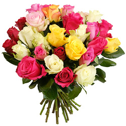 30 multicolored roses